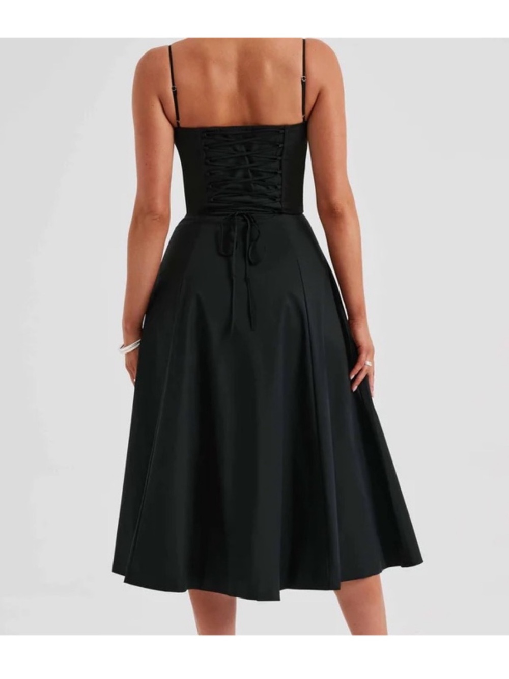 Babyboo Deanna Corset Midi Dress in Black - Picture 2 of 12